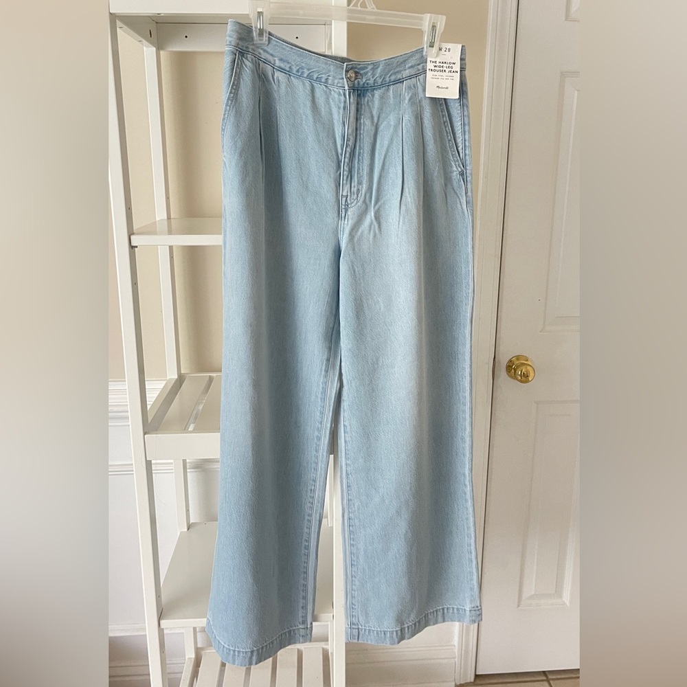 Madewell Harlow Wide-Leg Light Blue Jeans